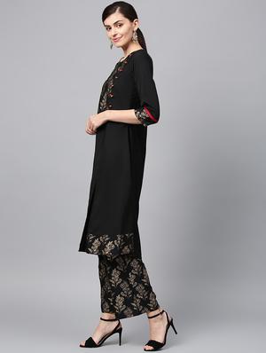 solid kurta palazzo set - 16720536 - Standard Image - 2
