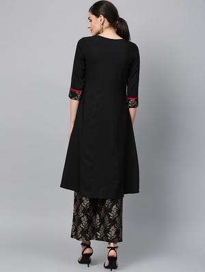 solid kurta palazzo set - 16720536 - Standard Image - 3