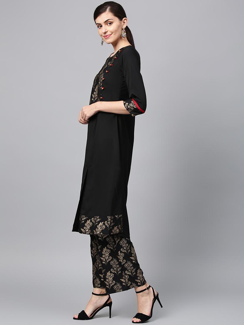 solid kurta palazzo set - 16720536 - Zoom Image - 2