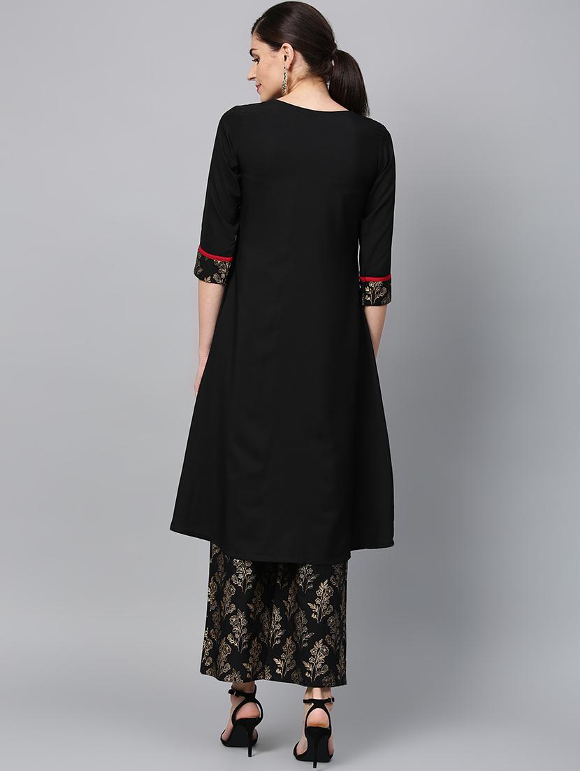 solid kurta palazzo set - 16720536 - Zoom Image - 3