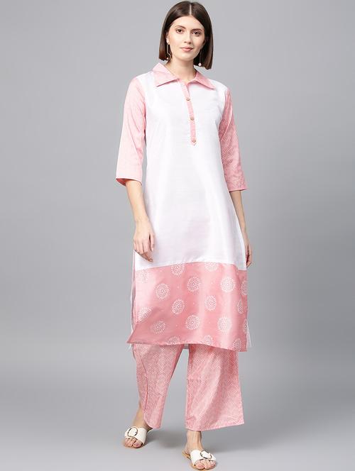 solid kurta palazzo set - 16720542 - Standard Image - 1