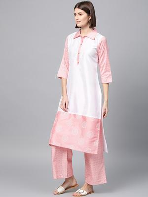 solid kurta palazzo set - 16720542 - Standard Image - 2
