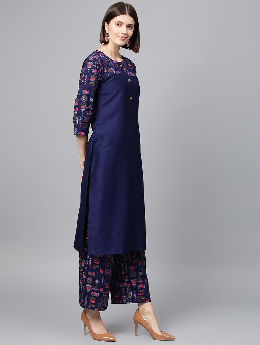 solid kurta palazzo set - 16720545 - Zoom Image - 2