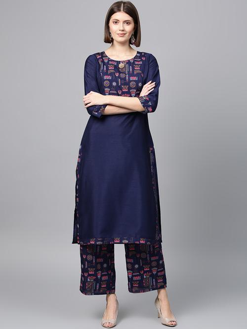 block print kurta palazzo set - 16720549 - Standard Image - 1