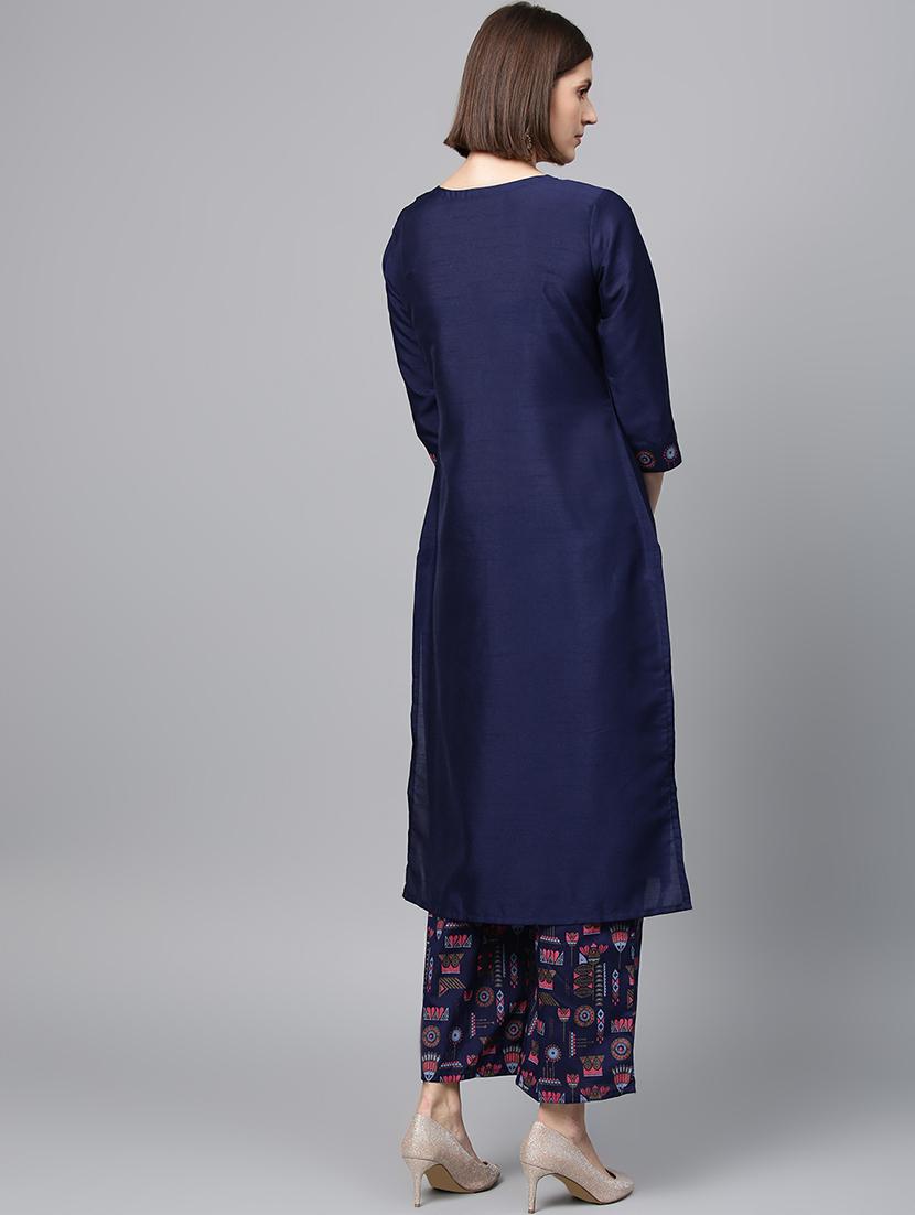 block print kurta palazzo set - 16720549 - Zoom Image - 3