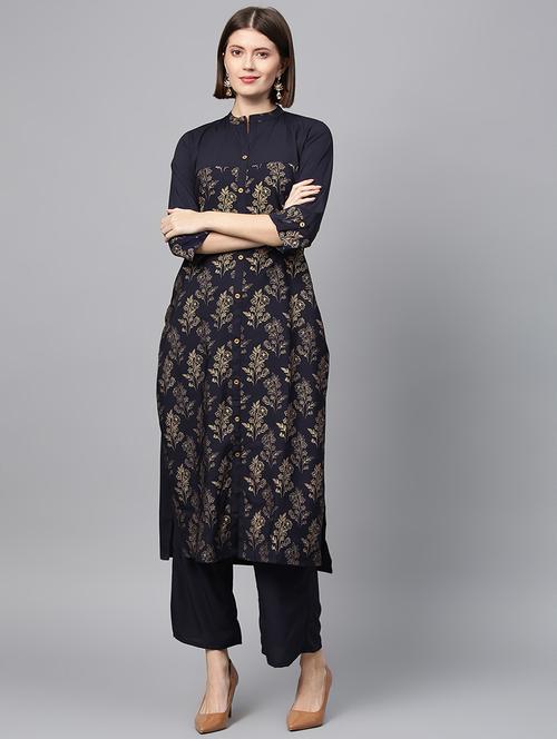 block print kurta palazzo set - 16720556 - Standard Image - 1