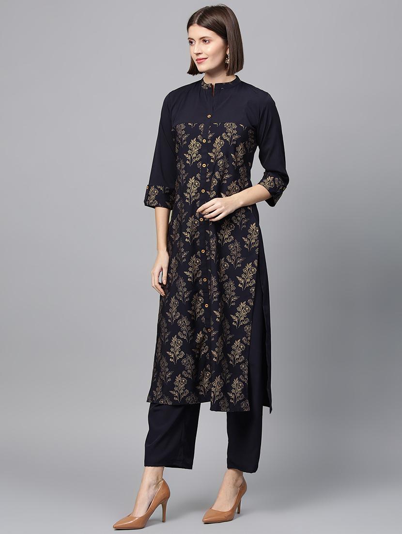 block print kurta palazzo set - 16720556 - Zoom Image - 2