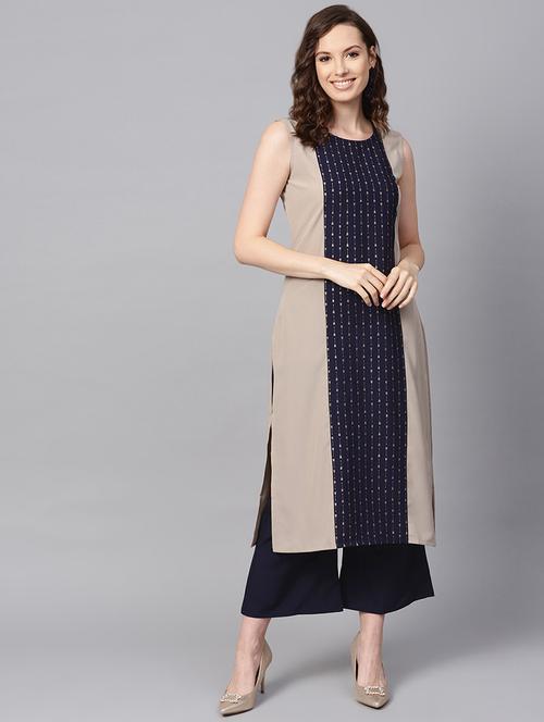contrast kurta palazzo set - 16720563 - Standard Image - 1