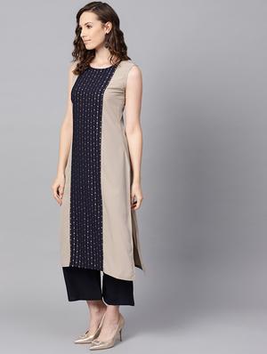 contrast kurta palazzo set - 16720563 - Standard Image - 2