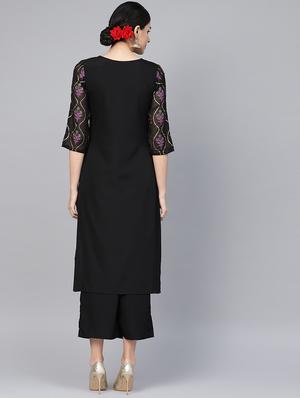 solid kurta palazzo set - 16720564 - Standard Image - 3
