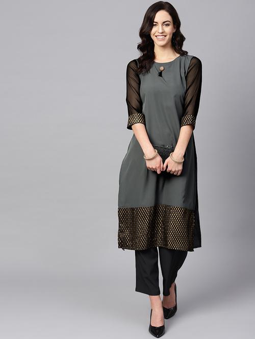solid kurta palazzo set - 16720567 - Standard Image - 1