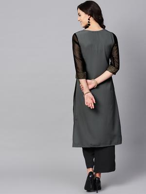 solid kurta palazzo set - 16720567 - Standard Image - 3