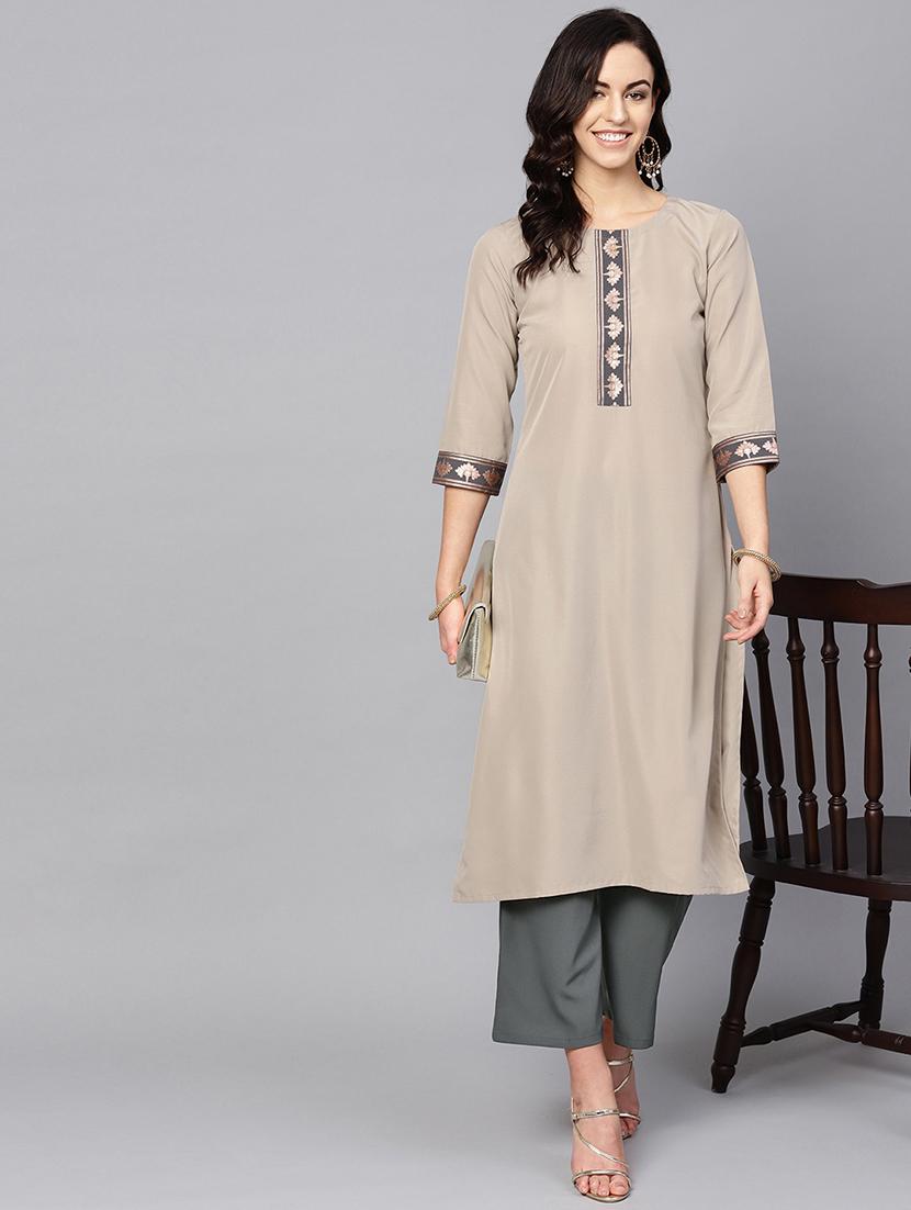 solid kurta palazzo set - 16720569 - Zoom Image - 4