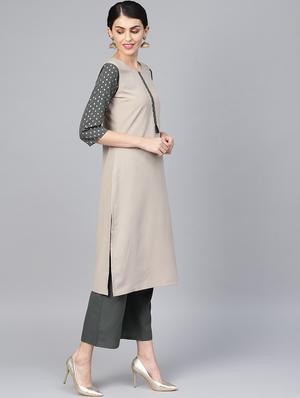 solid kurta palazzo set - 16720571 - Standard Image - 2