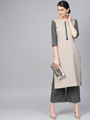 solid kurta palazzo set - 16720571 - Standard Image - 4