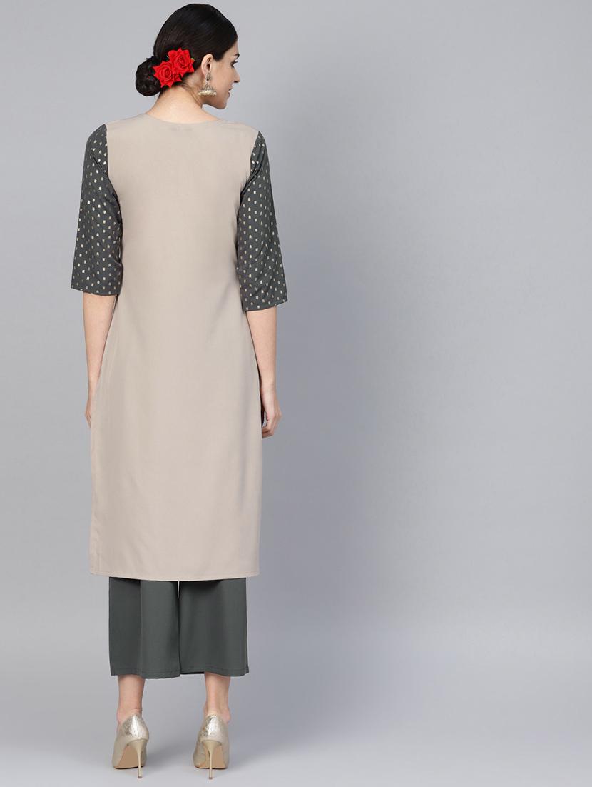 solid kurta palazzo set - 16720571 - Zoom Image - 3