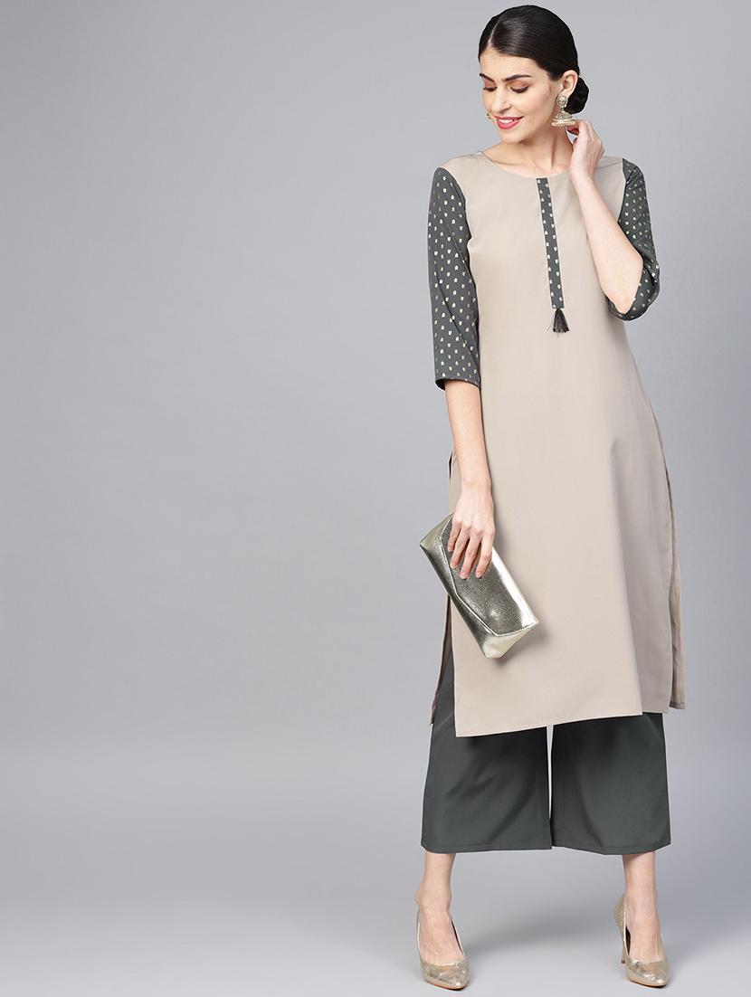 solid kurta palazzo set - 16720571 - Zoom Image - 4