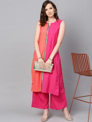 contrast kurta palazzo set - 16720573 - Standard Image - 4
