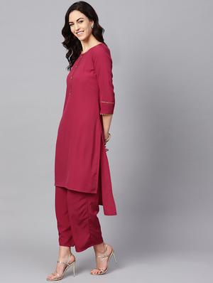 high low kurta palazzo set - 16720580 - Standard Image - 2
