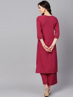high low kurta palazzo set - 16720580 - Standard Image - 3