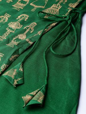 bottle green kurta pant set - 16720586 - Standard Image - 6