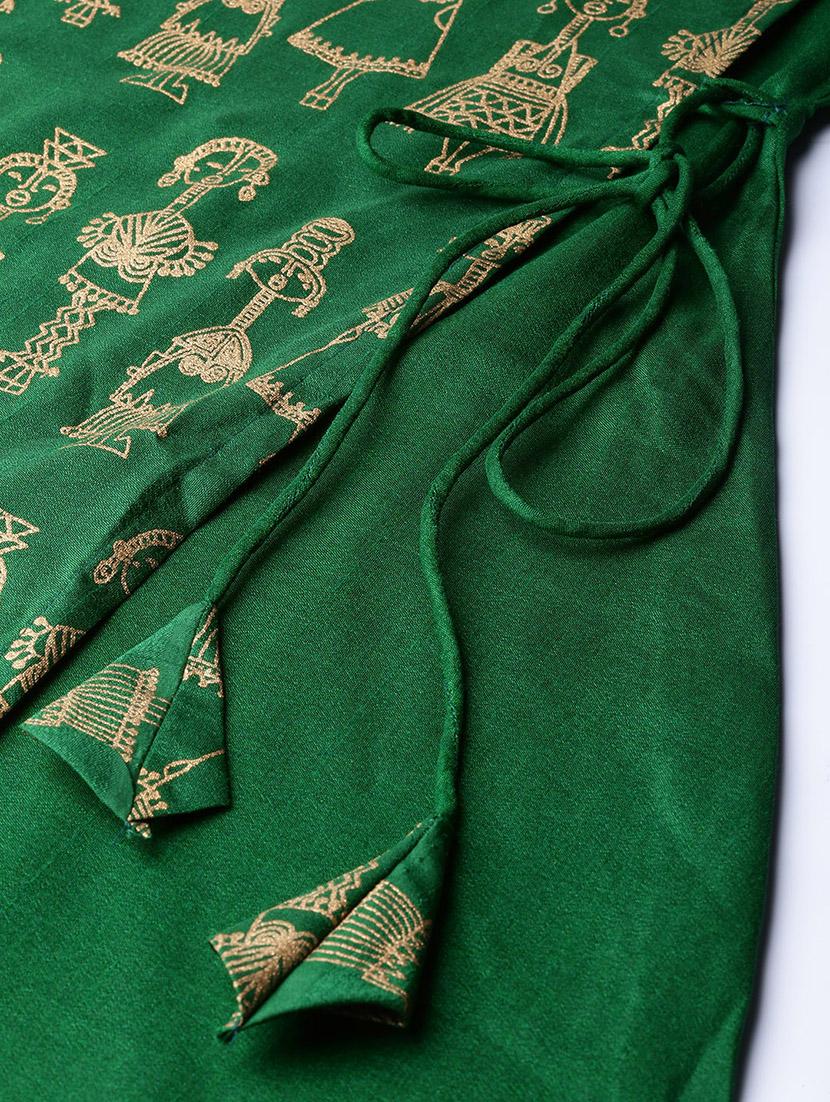 bottle green kurta pant set - 16720586 - Zoom Image - 6