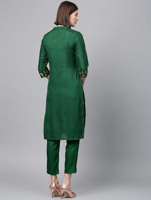 foil print kurta pant set - 16720587 - Standard Image - 3