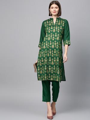 foil print kurta pant set - 16720587 - Standard Image - 4