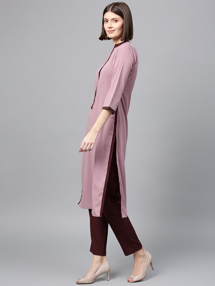 solid kurta pant set - 16720588 - Zoom Image - 2
