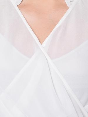 tie front overlap neck top - 16720620 - Standard Image - 5