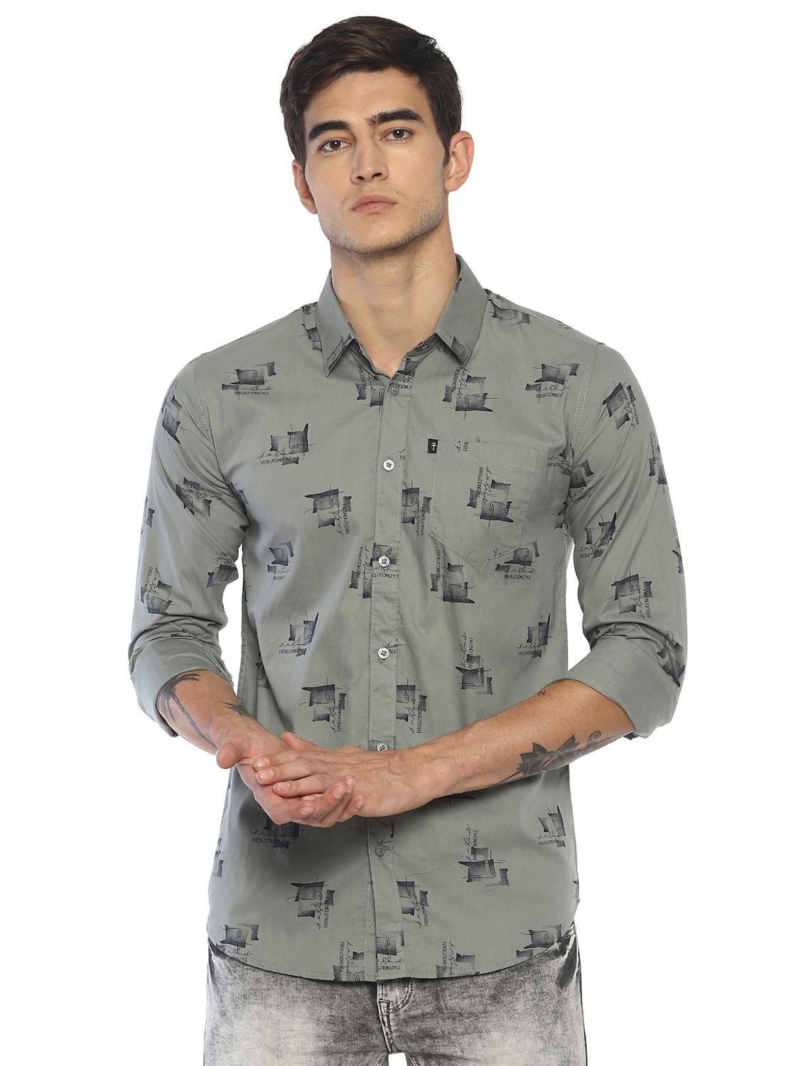 grey printed casual shirt - 16721144 - Zoom Image - 1