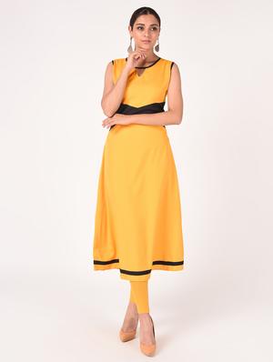 solid a-line kurta - 16721192 - Standard Image - 2