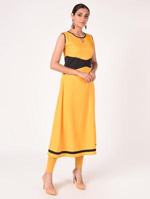 solid a-line kurta - 16721192 - Standard Image - 3
