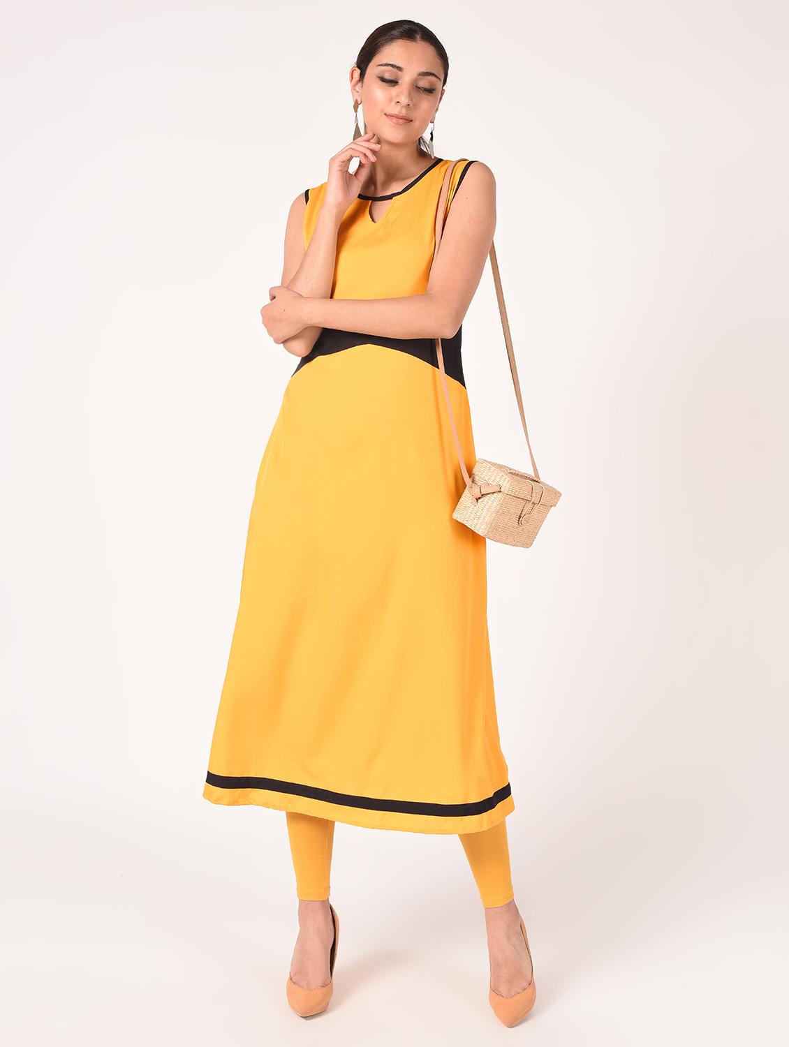 solid a-line kurta - 16721192 - Zoom Image - 1