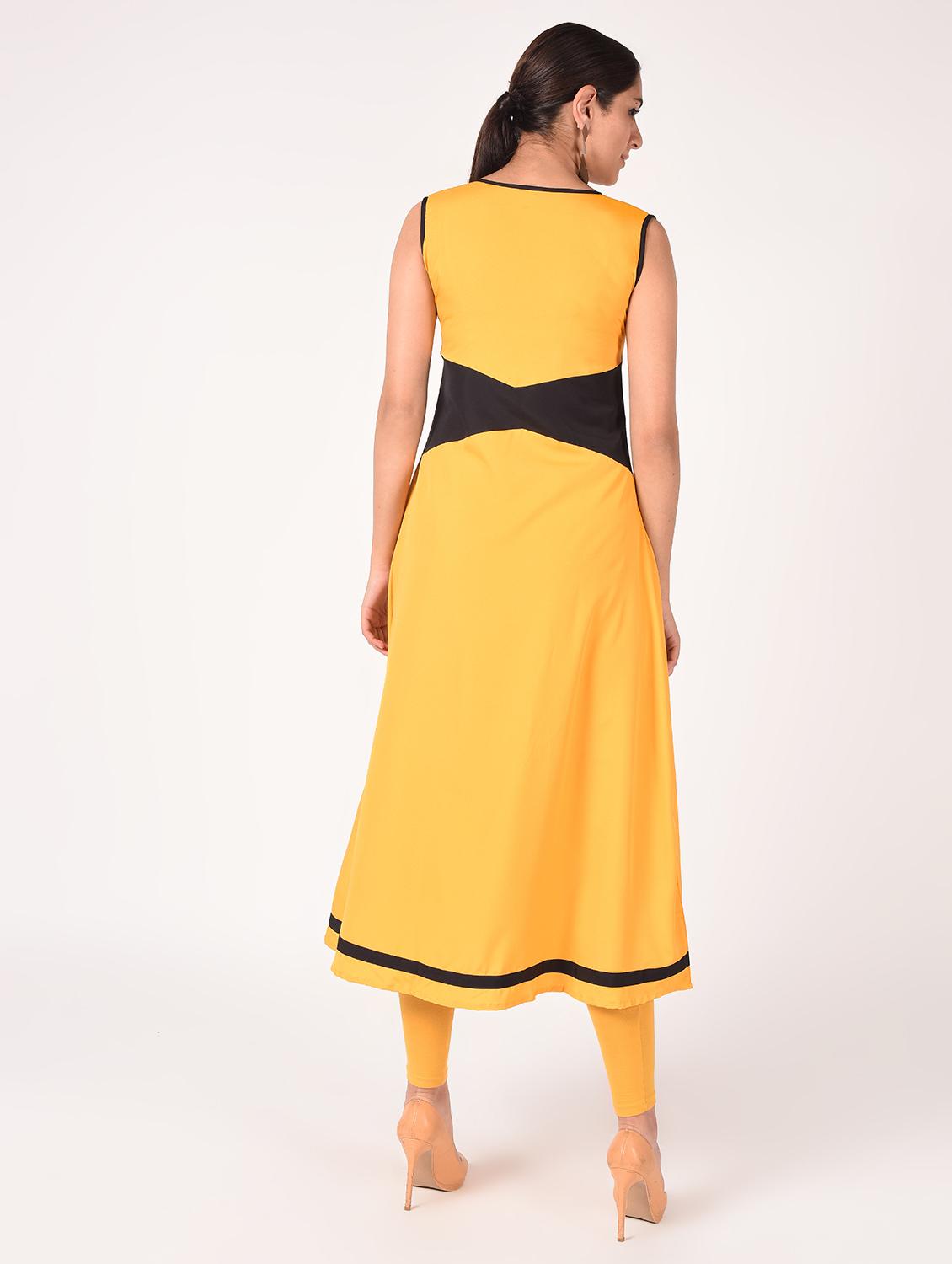 solid a-line kurta - 16721192 - Zoom Image - 4