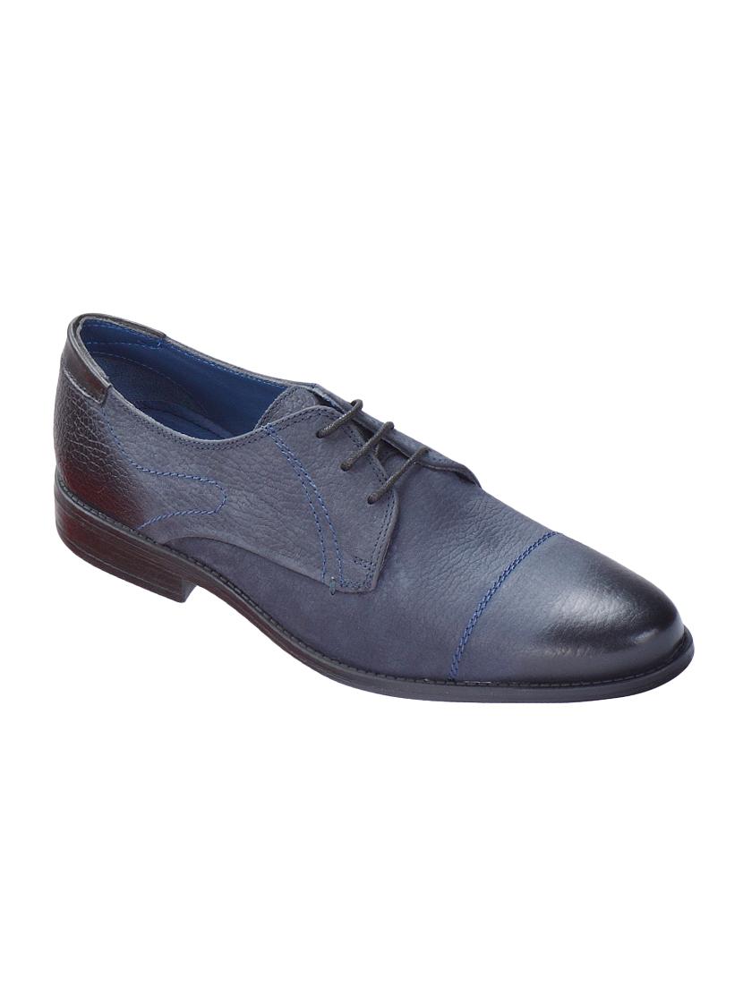 navy leather lace-up derbys - 16721224 - Zoom Image - 1