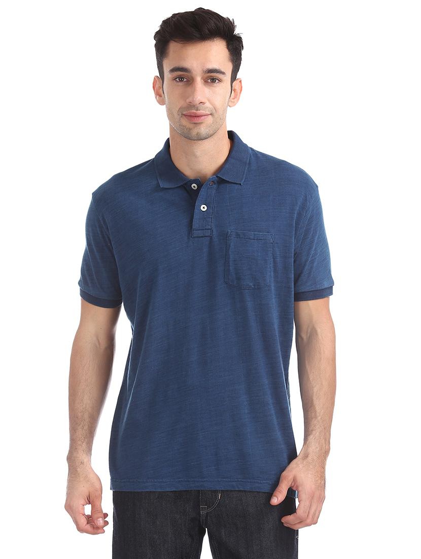 blue solid t-shirt - 16721351 - Zoom Image - 1