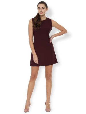 tie back solid a-line dress - 16721493 - Standard Image - 3