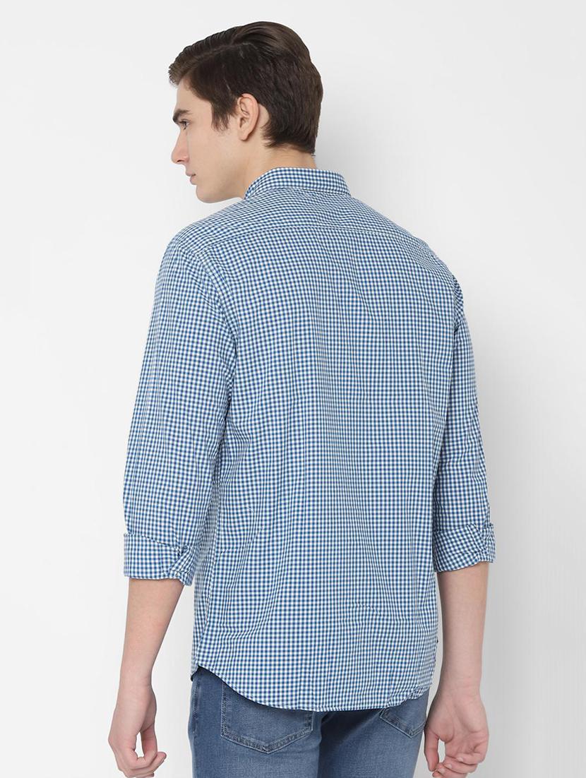 blue checkered casual shirt - 16721521 - Zoom Image - 2