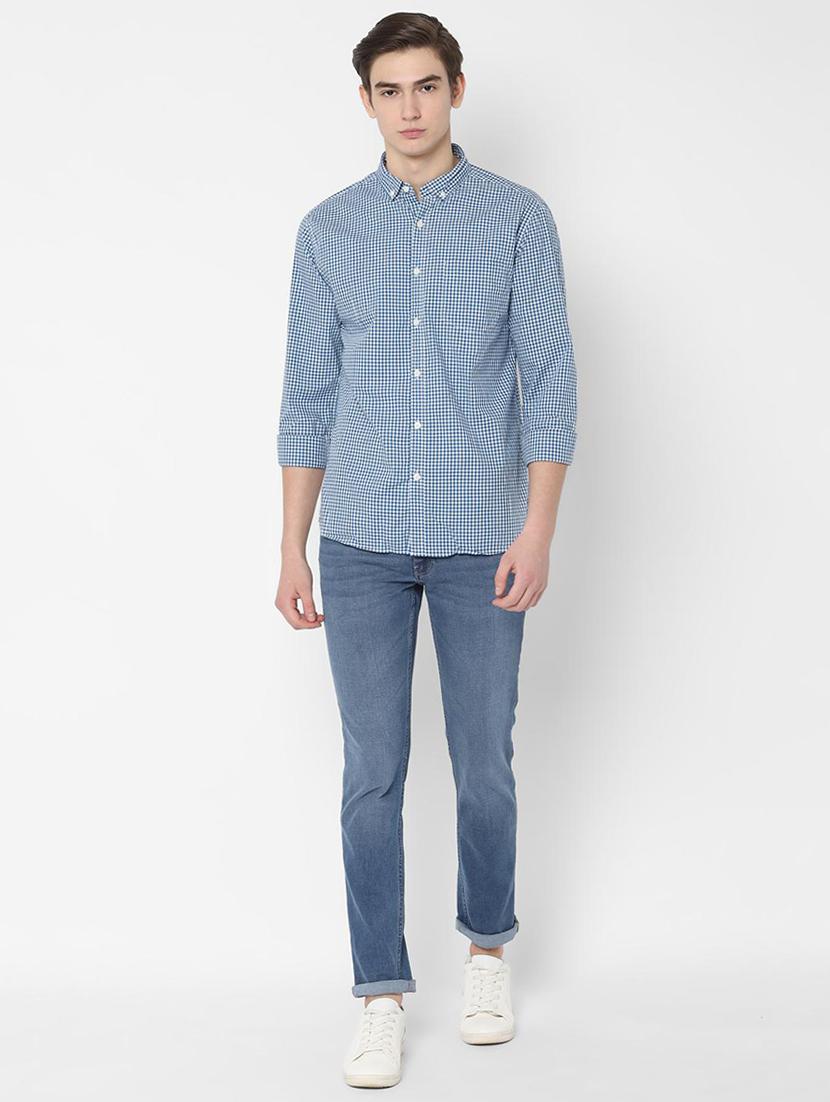 blue checkered casual shirt - 16721521 - Zoom Image - 3