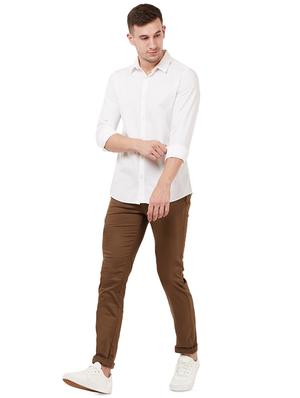 brown solid chinos - 16721731 - Standard Image - 4