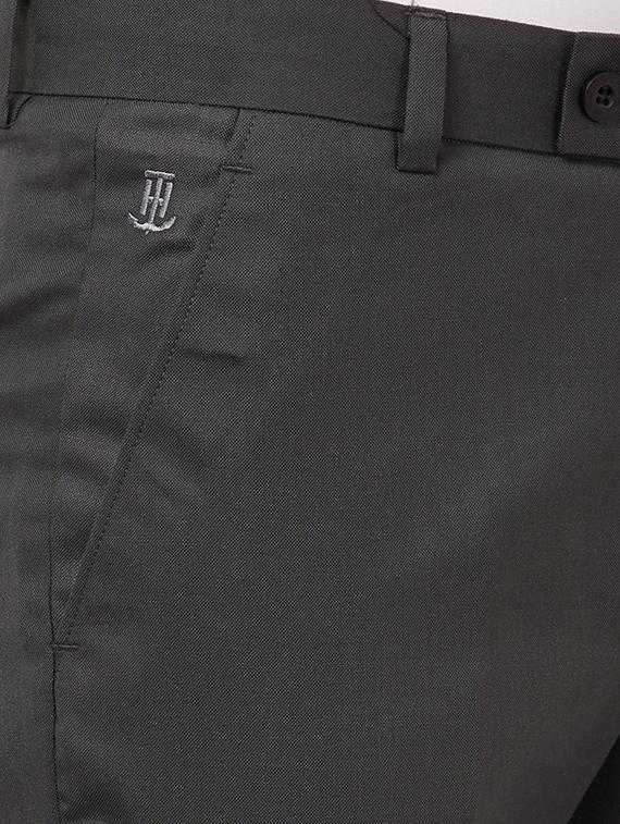 grey solid flat front formal trouser - 16721733 - Zoom Image - 5