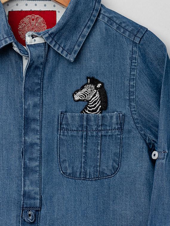 blue cotton shirt - 16721764 - Zoom Image - 3