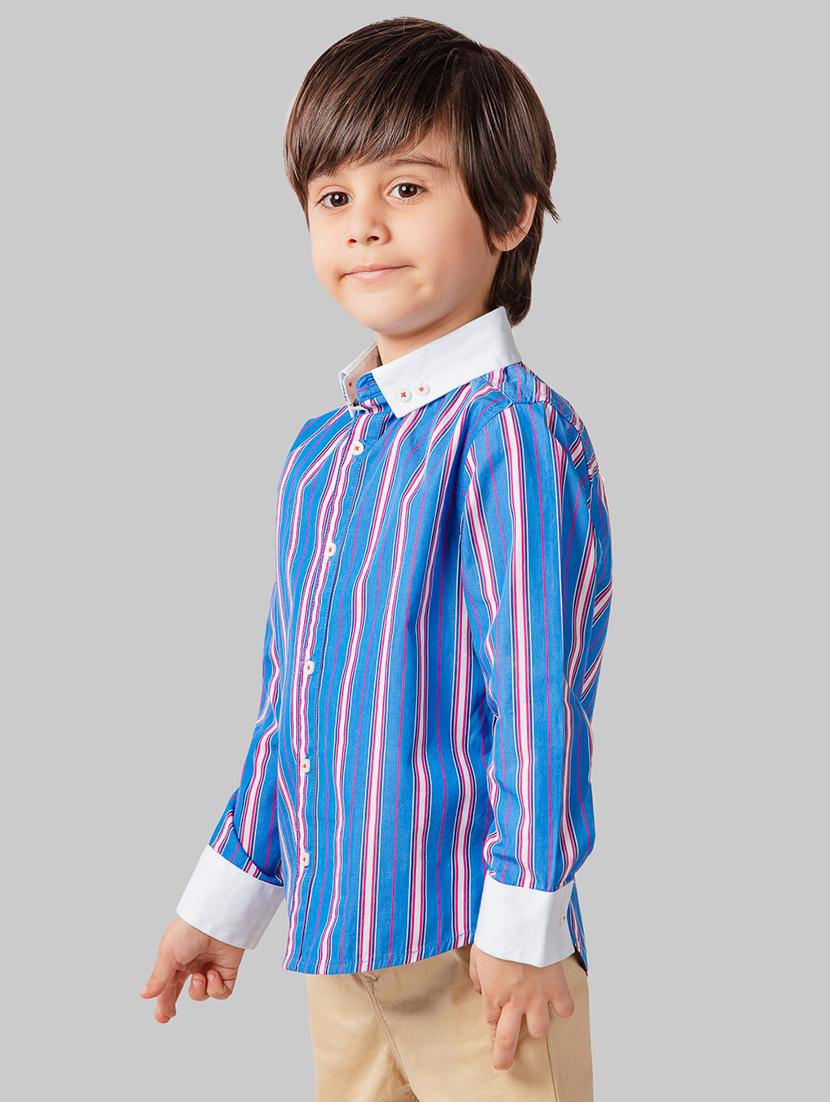 contrast collar striped shirt - 16721778 - Zoom Image - 2