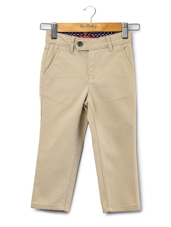 beige cotton casual trouser - 16721787 - Zoom Image - 1
