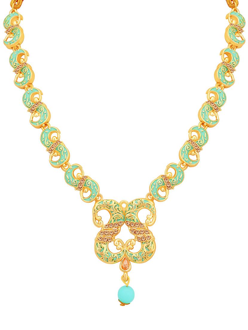 blue gold tone metal necklaces and earring - 16721919 - Zoom Image - 1