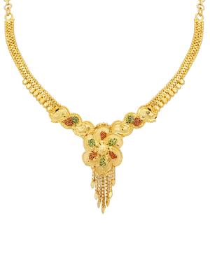 multi colored metal necklaces and earring - 16721930 - Standard Image - 2