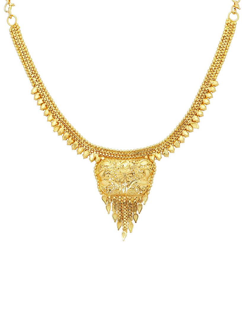 gold metal necklaces and earring - 16721934 - Zoom Image - 2