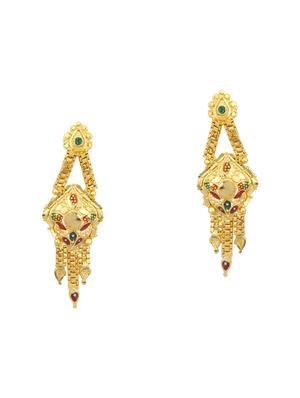 gold metal necklaces and earring - 16721936 - Standard Image - 2