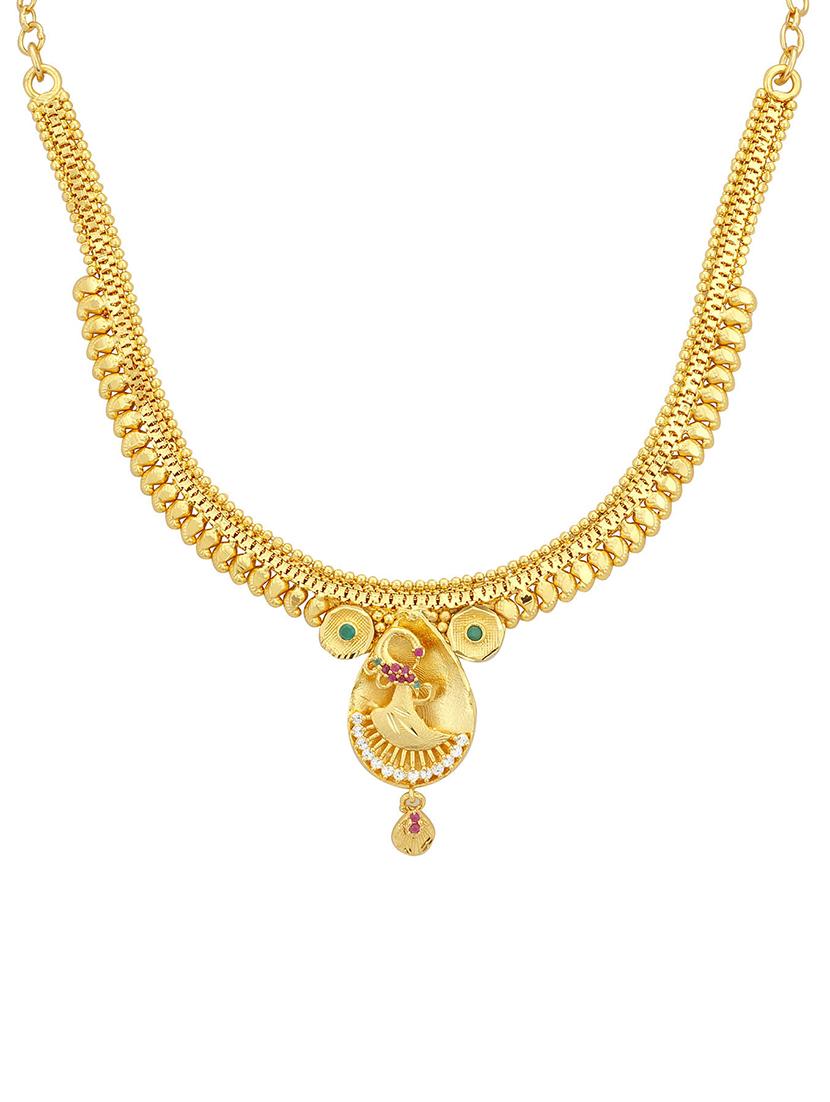 gold metal necklaces and earring - 16721945 - Zoom Image - 2